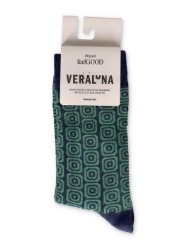 Calzini in Cotone Biologico Geo Verde - Taglia 35-38 - 2