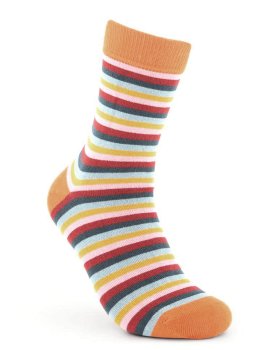 Calzini in Cotone Biologico Multistripes Arancione - 1