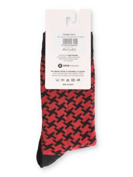 Calzini in Cotone Biologico Pied de Poule Bordeau - 2