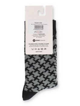Calzini in Cotone Biologico Pied de Poule Grigio Scuro - 2