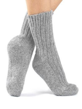 Calzini in Lana e Alpaca "Alpachina"- Grigio Chiaro - Taglia 35/38 - 1