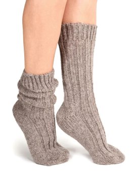 Calzini in Lana e Alpaca "Alpachina"- Moka - Taglia 35/38 - 1