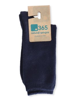 Calzini Lisci in Lana Merinos "Wooly" - Blu - 2