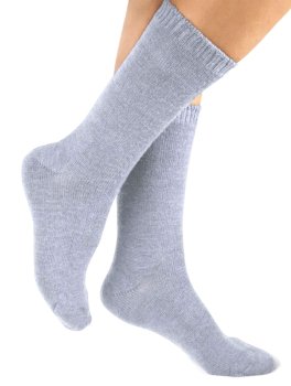 Calzini Lisci in Lana Merinos "Wooly" - Grigio Chiaro - 1