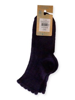 Calzini Medi Donna in Lana Merinos con Ricamo "Vega" - Amaranto - 3