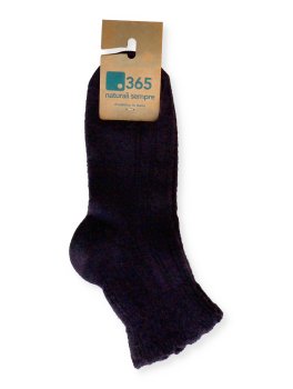 Calzini Medi Donna in Lana Merinos con Ricamo "Vega" - Amaranto - 2