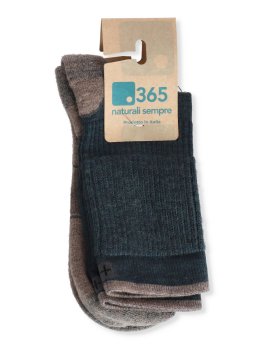 Calzini Medi in Lana Merinos "Termotecnica" - Grigio e Jeans - 2