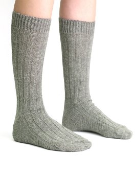 Calzini Uomo a Costa in Cotone e Lino - Verdino - 1