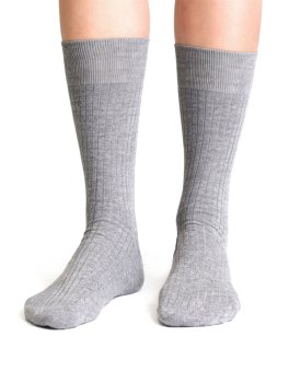 Calzini Uomo a Coste in Tencel™ Lyocell - Grigio - 1