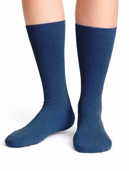 Calzini Uomo a Coste in Tencel™ Lyocell - Jeans - 1