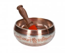 Campana Tibetana Argento e Rame con Bastoncino - 1