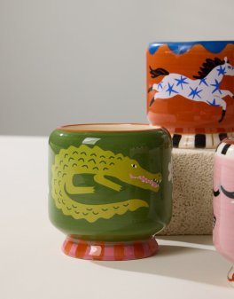 Candela in Ceramica "A Dopo" Crocodile - Fico d'India - 9