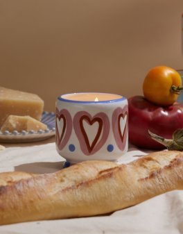 Candela in Ceramica "A Dopo" Hearts - Vaniglia e Legno di Rosa - 5