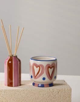 Candela in Ceramica "A Dopo" Hearts - Vaniglia e Legno di Rosa - 4
