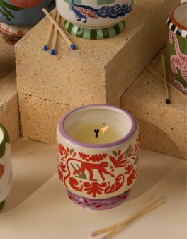 Candela in Ceramica "A Dopo" Jungle - Cocco e Ambra - 4