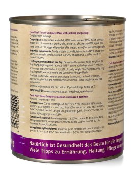 Canis Plus® Menu Completo - Tacchino con Merluzzo e Pastinaca - 3