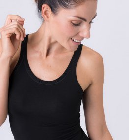 Canottiera Donna in Fibra di Faggio - Nero - 3