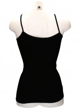 Canotta Spalla Fine in Fibra di Bambù e Ricino - Basic Nera - 2