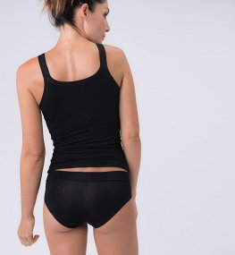 Canottiera Donna in Fibra di Faggio - Nero - 2