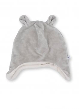 Cappellino Bimbo in Velluto - Grigio Ghiaccio - 1