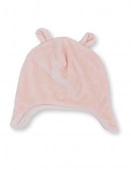 Cappellino Bimbo in Velluto - Rosa Cipria - 1