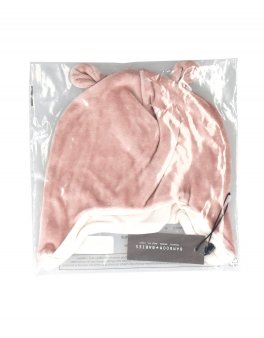 Cappellino Bimbo in Velluto - Rosa Cipria - 3