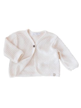 Cardigan a Maglia Bimba - Off White - 6m - 1