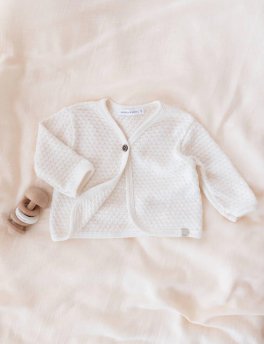 Cardigan a Maglia Bimba - Off White - 6m - 2