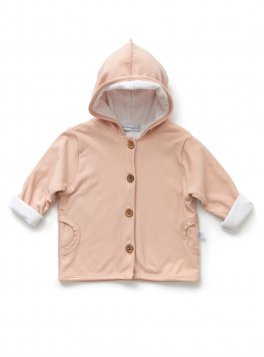 Cardigan Bimba con Cappuccio "Pure" - Rosa - 1