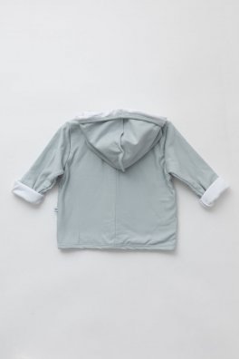 Cardigan Bimbo con Cappuccio "Pure" - Azzurro - 2