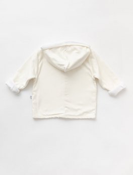 Cardigan Bimbo con Cappuccio "Pure" - Panna - 2