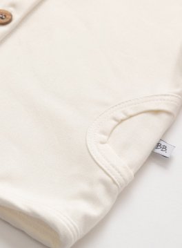 Cardigan Bimbo con Cappuccio "Pure" - Panna - 3