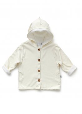 Cardigan Bimbo con Cappuccio "Pure" - Panna - 1