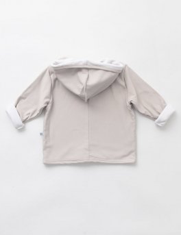 Cardigan Bimbo con Cappuccio "Pure" - Sabbia - 2