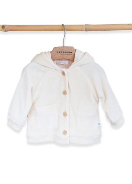 Cardigan in Velluto con Orecchie - Avorio - 3