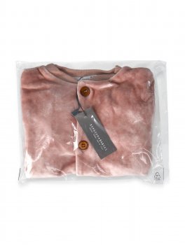 Cardigan Bimbo in Velluto - Rosa - 3
