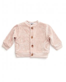 Cardigan Bimbo in Velluto - Rosa - 1