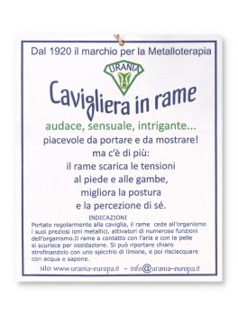Cavigliera Regolabile in Rame con Catena Tonda Fine - 5