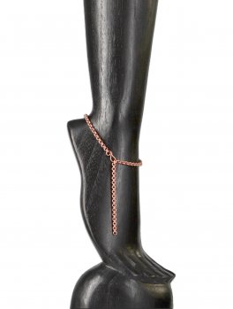 Cavigliera Regolabile in Rame con Catena Tonda Fine - 1