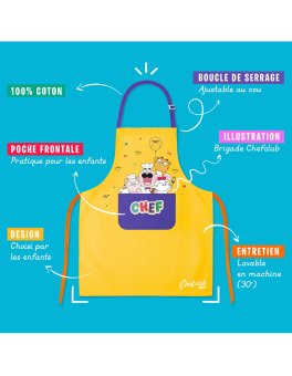 Chefclub - Grembiule Giallo per Bambini - 7