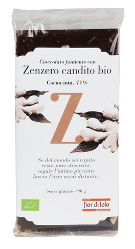 Cioccolato Fondente con Zenzero Candito Bio