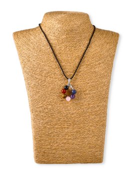 Ciondolo Chakra con Perle di Pietre Dure e Gancio in Acciaio - 3