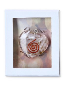 Ciondolo in Orgonite e Selenite a Forma di Cuore - 2