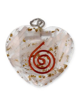 Ciondolo in Orgonite e Selenite a Forma di Cuore - 3