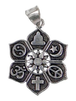 Ciondolo Loto con Simboli Religiosi - 1