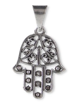 Ciondolo Mano di Fatima Argentato - 1