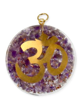 Ciondolo Om in Orgonite - Ametista - 2