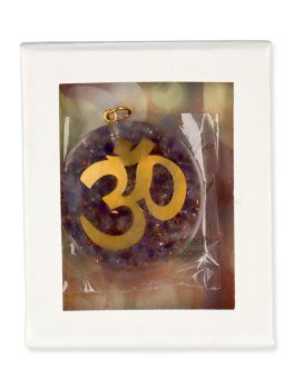 Ciondolo Om in Orgonite - Ametista - 4
