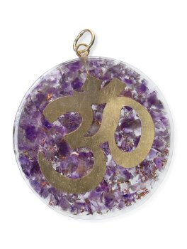 Ciondolo Om in Orgonite - Ametista - 3