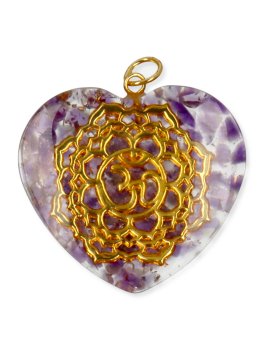 Ciondolo Orgonite Settimo Chakra Cuore - Ametista - 3